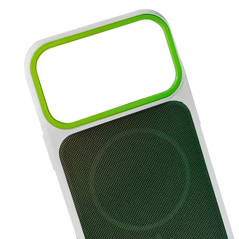 Чохол TPU TechWoven Hybrid with MagSafe для Apple iPhone 17 (6.3") – White / Green. Фото 2 з 2