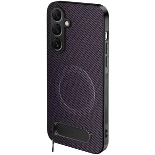 TPU+PC чохол Carbon Kickstand Magnetic Case для Samsung Galaxy A37 5G — Purple