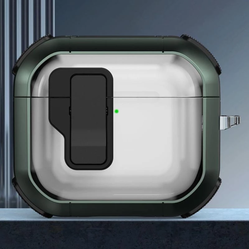 Футляр протиударний Locking Button для навушників Airpods 3 – Apple Green. Фото 2 з 2