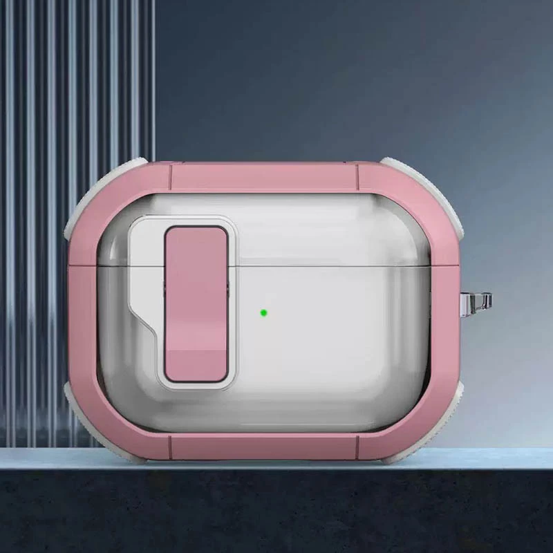 Футляр протиударний Locking Button для навушників Airpods Pro – Pink. Фото 2 з 2