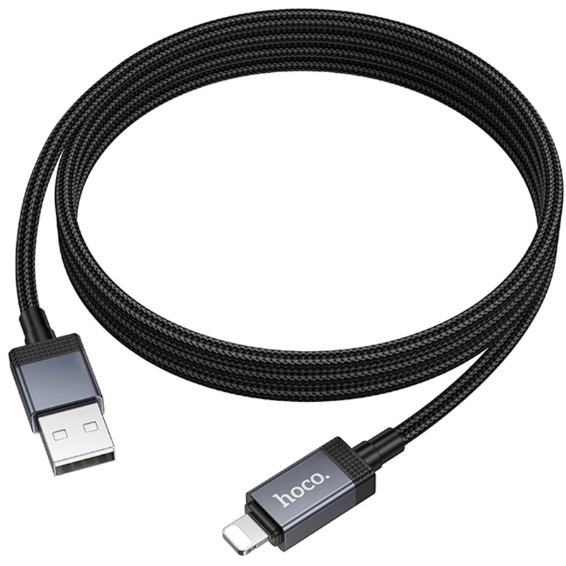 Дата кабель Hoco X118 Generous with display USB to Lightning 2.4A (1m) – Black. Фото 5 из 6