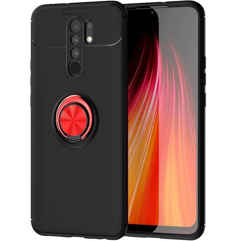 

Чохол Deen ColorRing з кільцем на Xiaomi Redmi 9 (Чорний / Червоний)