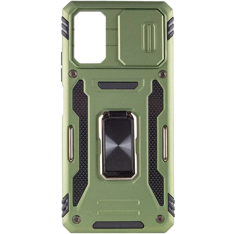 Ударостійкий чохол Square Ring зi шторкою на камеру на Xiaomi Poco X5 Pro 5G – Оливковий / Army Green. Фото 3 з 6