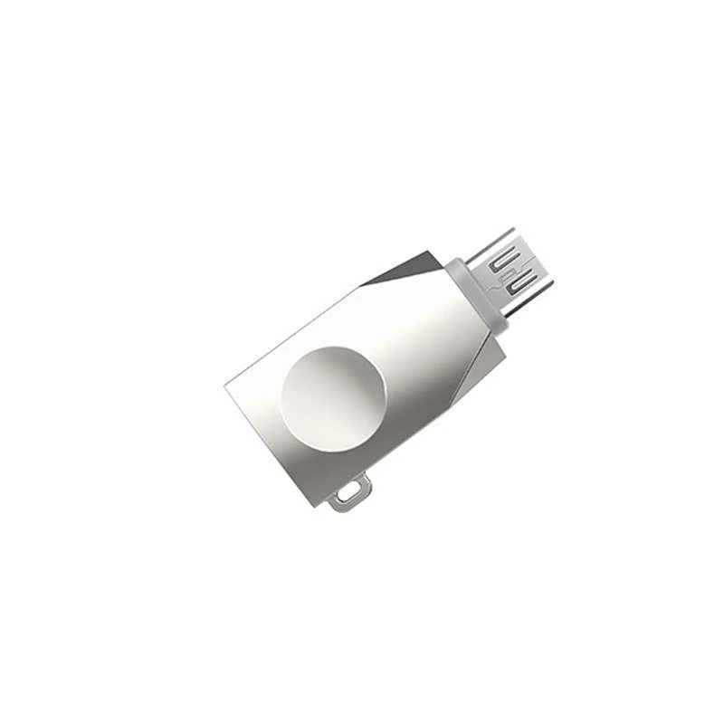 Переходник Hoco UA10 OTG USB to MicroUSB – Стальной. Фото 4 из 8