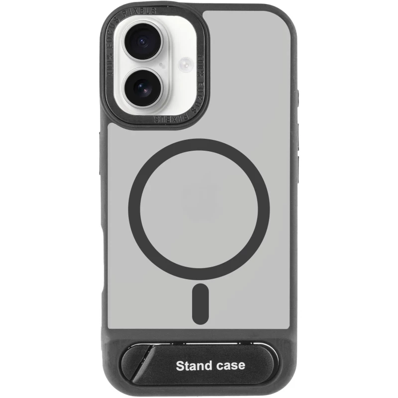 TPU+PC чохол Stand case для Apple iPhone 16 – Black. Фото 4 з 8