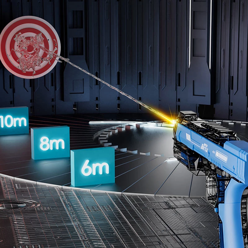 Водяний акумуляторний пістолет Water Gun 66-35 (500ml) with lithium battery – Transparent blue. Фото 4 з 5