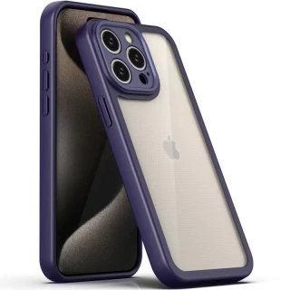 Прозорий силіконовий чохол з кольоровою на окантовкою на Apple iPhone 16 Pro Max фото 1 з 5