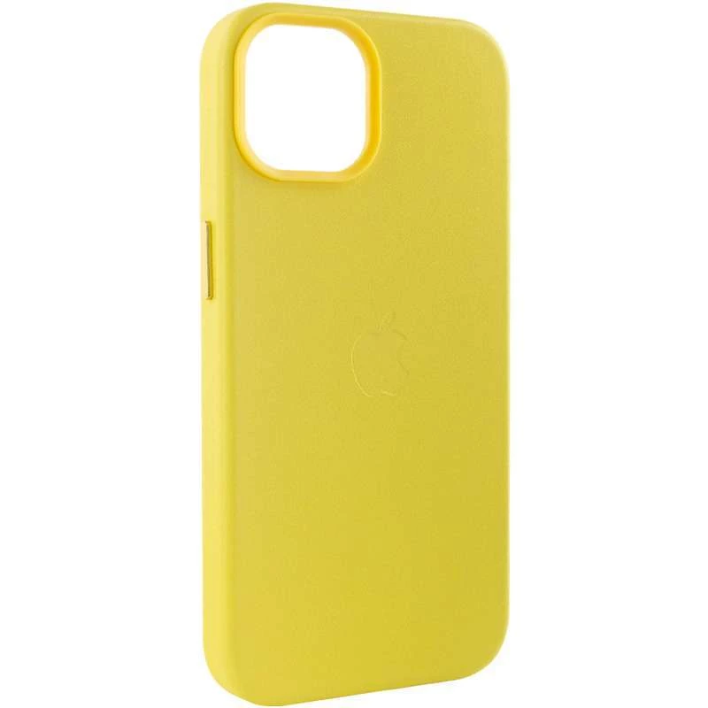 Шкіряний чохол Leather Case з MagSafe на Apple iPhone 12 (6.1") – Yellow. Фото 7 з 9