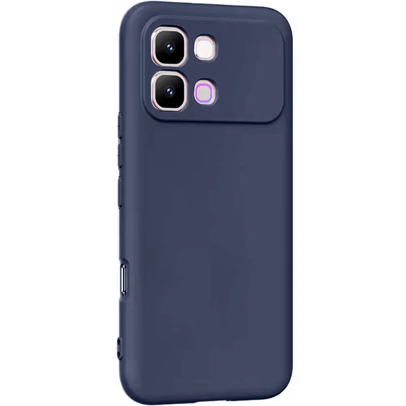 Цветной силиконовый чехол GETMAN с закрытой камерой на Infinix Note Edge – Синий / Midnight blue. Фото 1 из 1