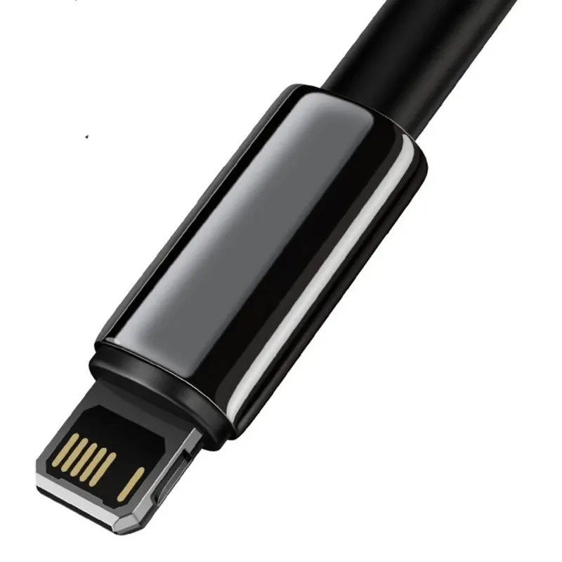 Дата кабель Baseus Tungsten Gold USB to Lightning Cable 2.4A (2m) (CALWJ-A0) – Black. Фото 2 з 6