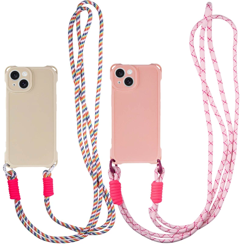 Силиконовый чехол CrossBody со шнурком для Apple iPhone 15 (6.1") фото 1 из 2
