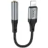 Аудіо кабель Aux Hoco LS36A Fresh 3.5mm to Lightning (0.12m) – Metal gray. Фото 1 з 5