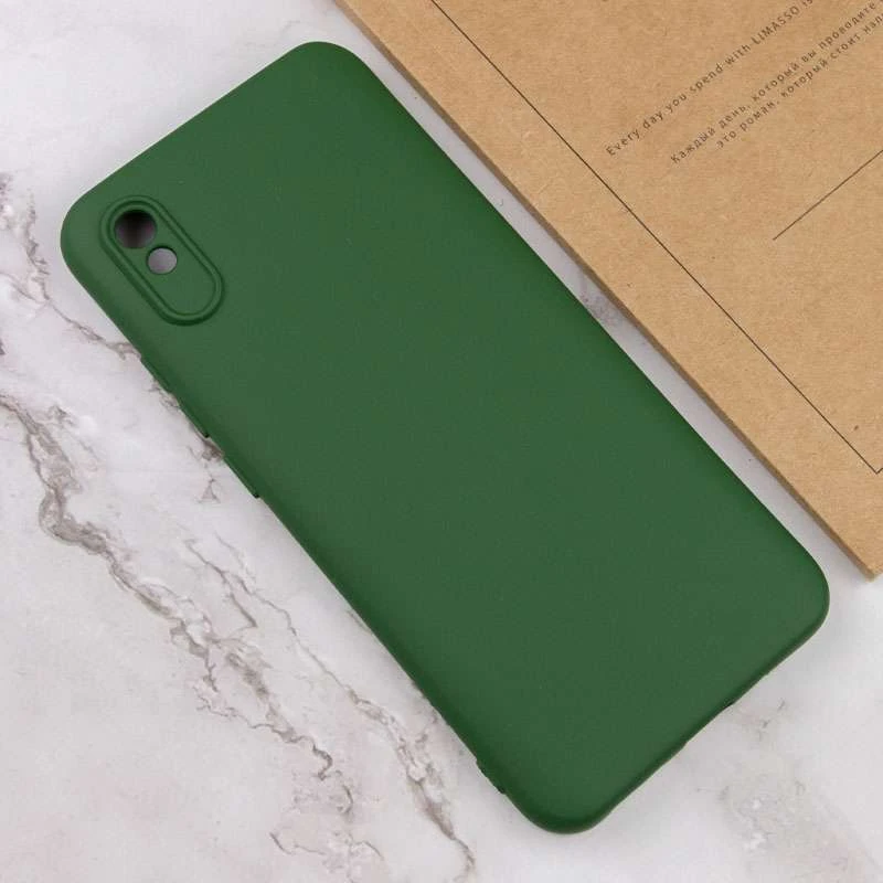 Чохол Silicone Case Lakshmi з закритою камерою на Xiaomi Redmi 9A – Зелений / Dark green. Фото 4 з 4