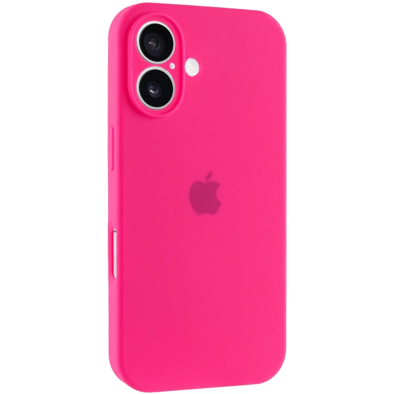 Чехол Silicone Case с защитой камеры для Apple iPhone 16 – Розовый / Barbie pink. Фото 2 из 8