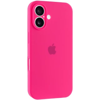 Чохол Silicone Case з захистом камери на Apple iPhone 16 — Рожевий / Barbie pink