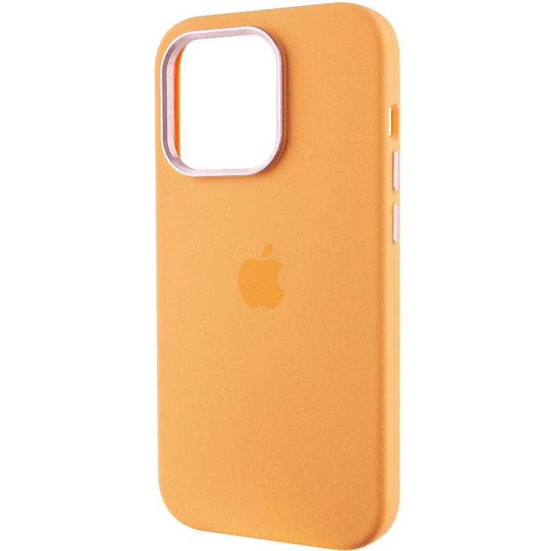 Чехол Silicone Case с металлическими кнопками для Apple iPhone 14 Pro Max (6.7") – Оранжевый / Marigold. Фото 4 из 9