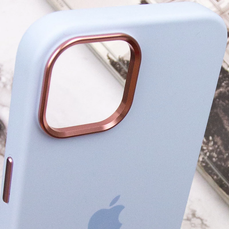 Чохол Silicone Case з металевими кнопками на Apple iPhone 12 Pro Max (6.7") – Блакитний / Cloud Blue. Фото 9 з 9