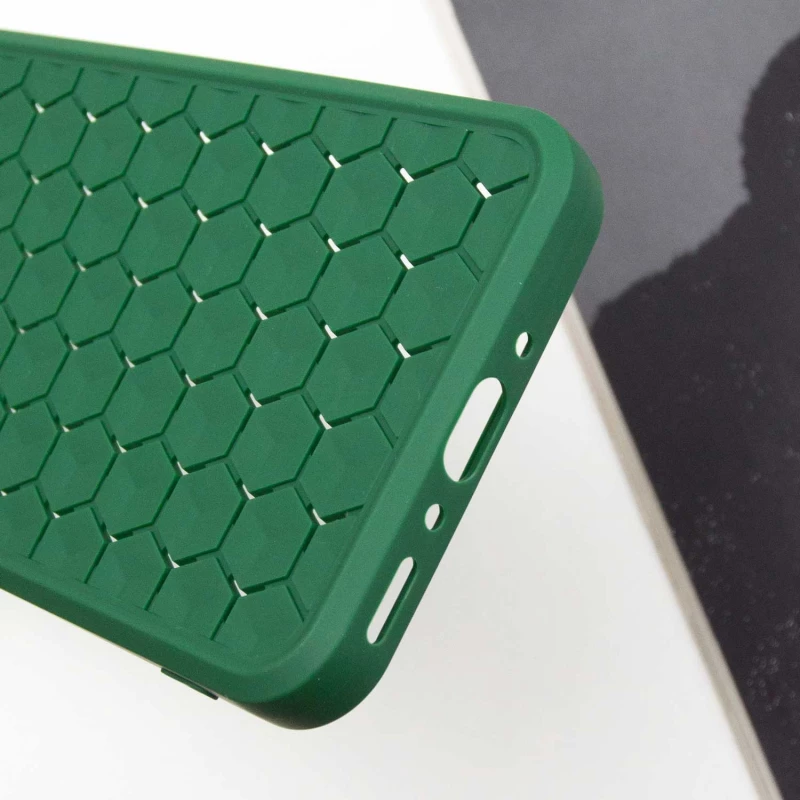 Силиконовый чехол сотами для Samsung Galaxy A25 5G – Зеленый / Cyprus Green. Фото 3 из 7