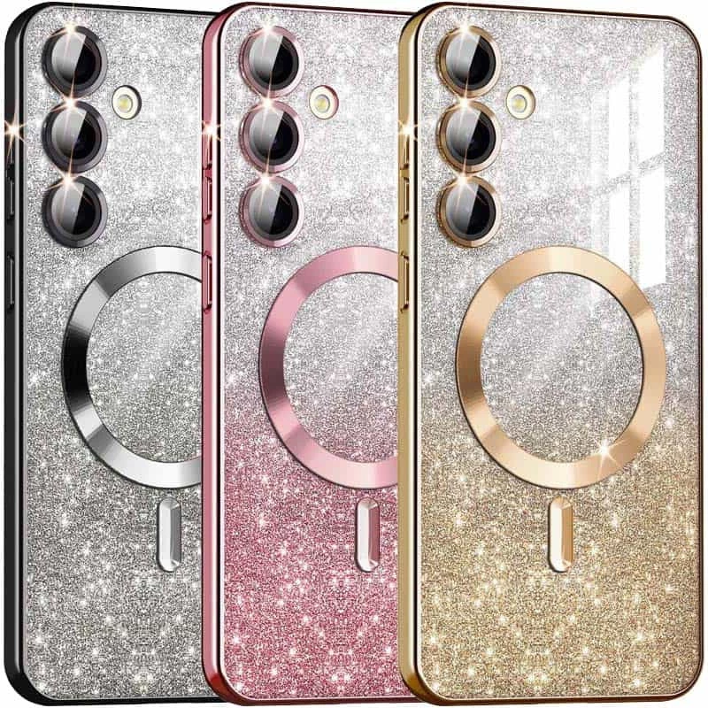 Чехол с блесками, защитными линзами на камеру и MagSafe для Samsung Galaxy S23 FE фото 1 из 3