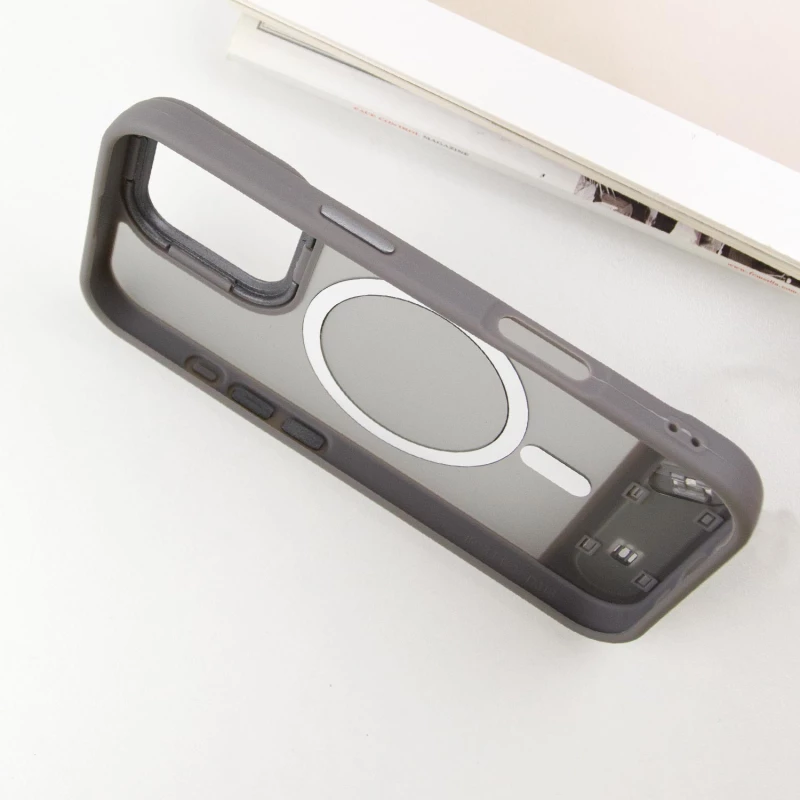 TPU+PC чохол Stand case для Apple iPhone 16 Pro – Grey. Фото 5 з 7