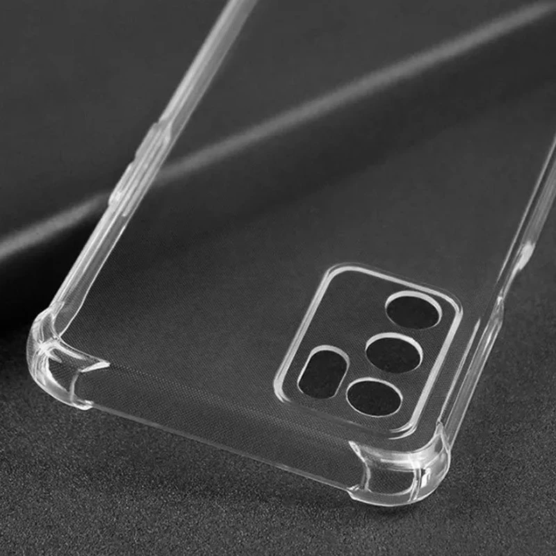 Ультратонкий силіконовий чохол GETMAN з критими бортами та камерою для Oppo A16s / A16 – Безбарвний (прозорий). Фото 4 з 7