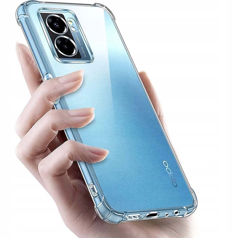 Ультратонкий силіконовий чохол GETMAN з критими бортами та камерою для Oppo A57s – Безбарвний (прозорий). Фото 2 з 6