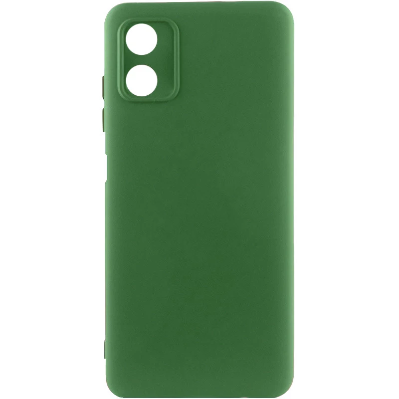Кольоровий силіконовий чохол GETMAN із закритою камерою для Motorola Moto G04 – Зелений / Dark green. Фото 1 з 2