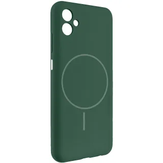 Чохол Silicone Cover Lakshmi Full Camera (AA) with Magnetic Fit для Samsung Galaxy A08 — Зелений / Dark green