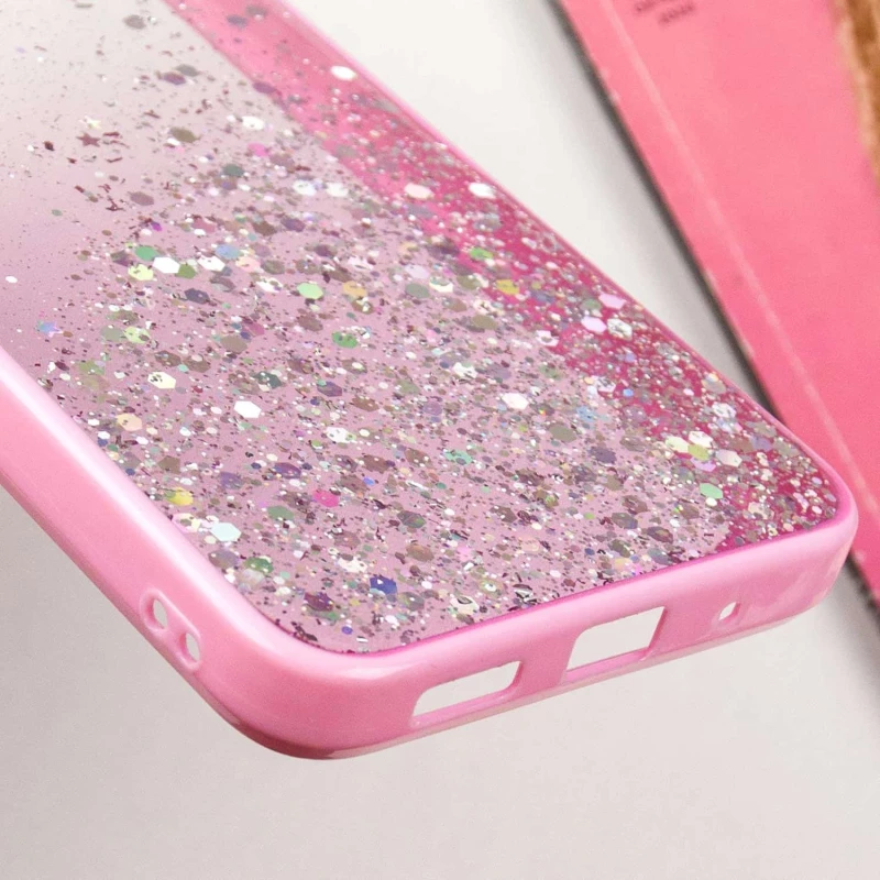 Чохол з блискітками та захистом камери на Xiaomi Redmi 12C / Poco C55 – Рожевий. Фото 9 з 9