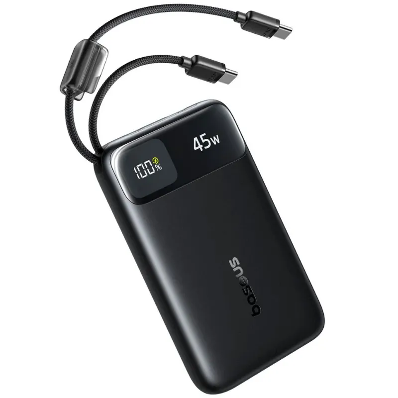 Портативний ЗП Power Bank Baseus EnerFill FC11 PD45W with cables 10000 mAh (E00310) – Cosmic Black. Фото 2 з 3