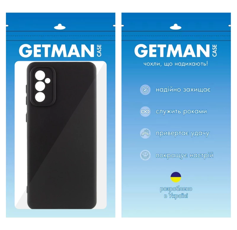 Кольоровий силіконовий чохол GETMAN із закритою камерою для Samsung Galaxy A56 5G – Чорний / Black. Фото 5 з 5