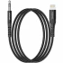 Аудио кабель Aux Amaya AUX-03 (Lightning to AUX 3.5mm) (1m) – Black. Фото 1 из 2