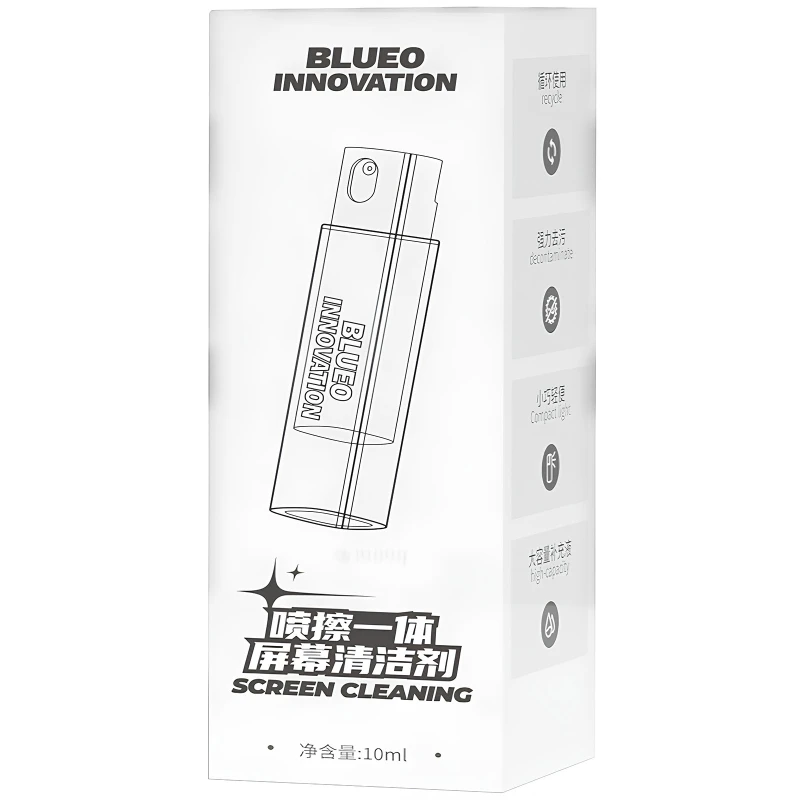 Blueo Спрей для очищення екрану (флакон 10 мл + мікрофібра) – Сірий. Фото 4 з 4