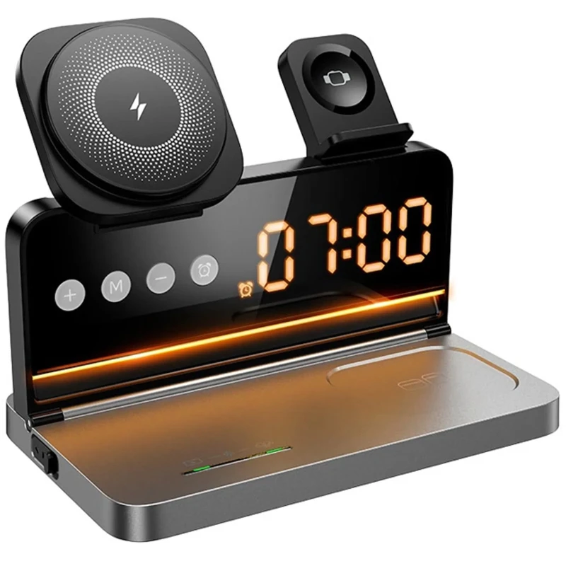 БЗП Hoco DWQ03 North 4in1 with alarm clock – Black. Фото 3 з 6
