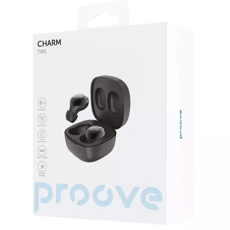 Бездротові TWS навушники Proove Charm – Black. Фото 6 з 6
