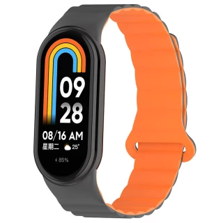 Ремінець Dual-color Magnetic для Xiaomi Mi Band 9/8 — Gray / Orange