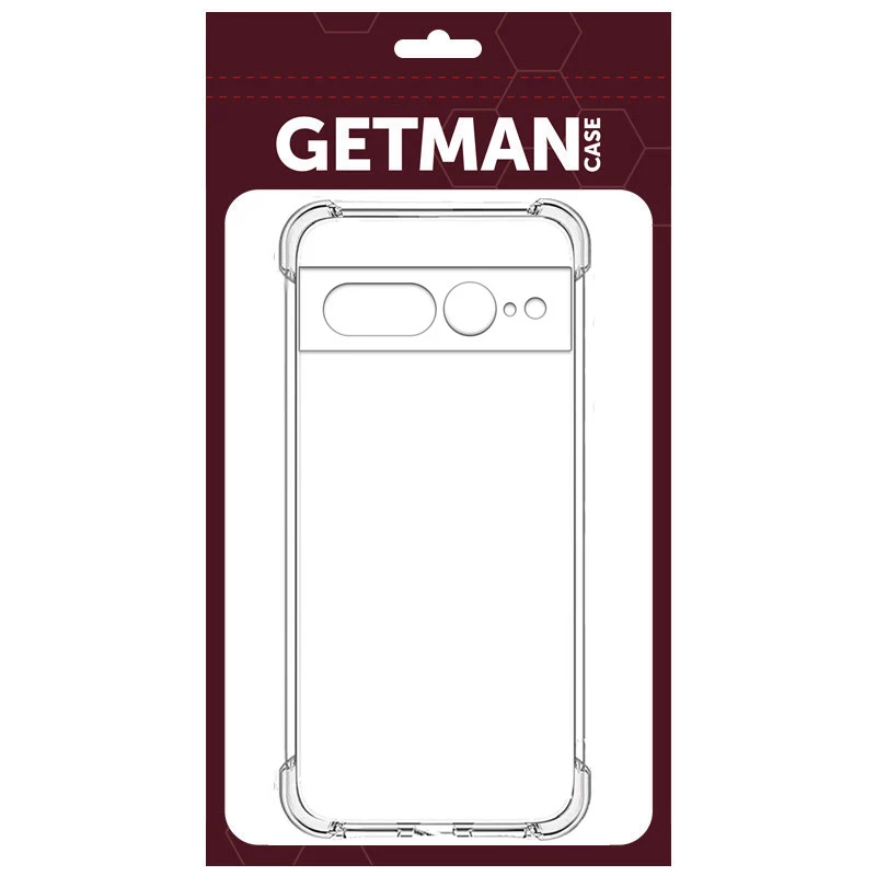 Ультратонкий силіконовий чохол GETMAN з критими бортами та камерою для Google Pixel 7 Pro – Безбарвний (прозорий). Фото 2 з 3
