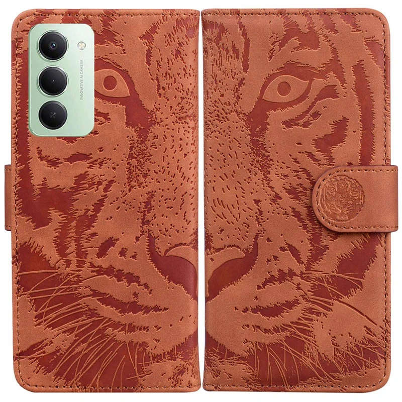 Шкіряний чохол-книжка Tiger для Xiaomi Redmi 15 (EU) – Brown. Фото 7 з 7
