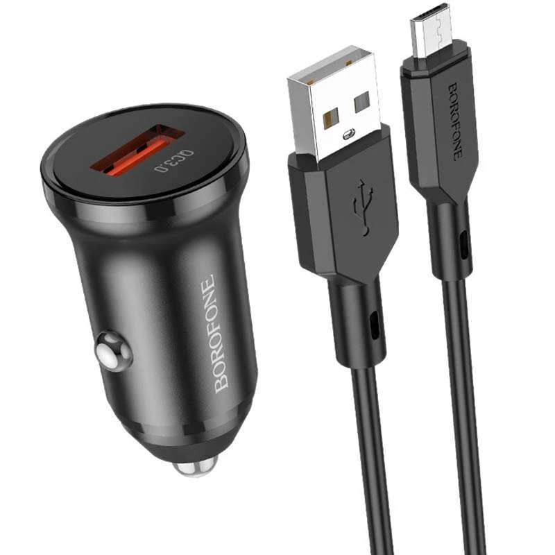 

АЗУ Borofone BZ18 QC3.0 + MicroUSB (Черный), Чорний