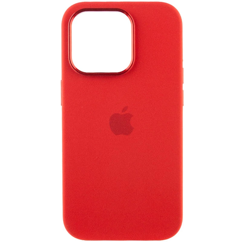 Чехол Silicone Case с металлическими кнопками для Apple iPhone 13 Pro Max (6.7") – Красный / Red. Фото 3 из 9