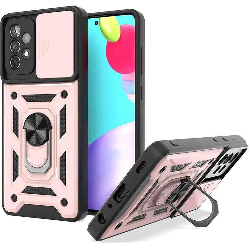 

Ударопрочный чехол Serge Ring с защитой камеры для Samsung Galaxy A72 4G / A72 5G (Rose Gold)