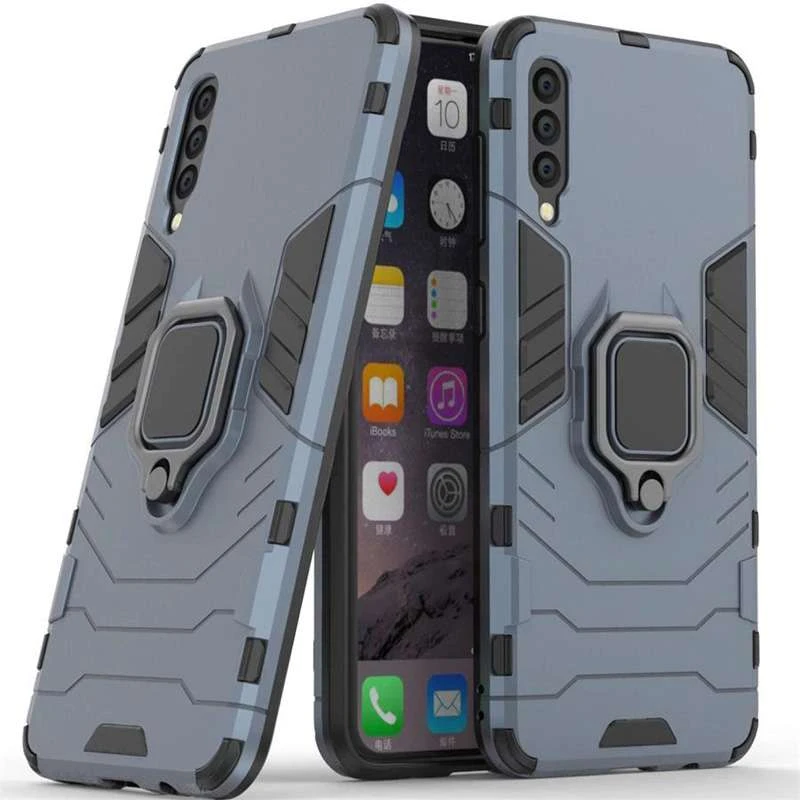 

Противоударный чехол Transformer с кольцом для Samsung Galaxy A50 (A505F) / A50s / A30s (Серый / Metal slate), Сірий / metal slate