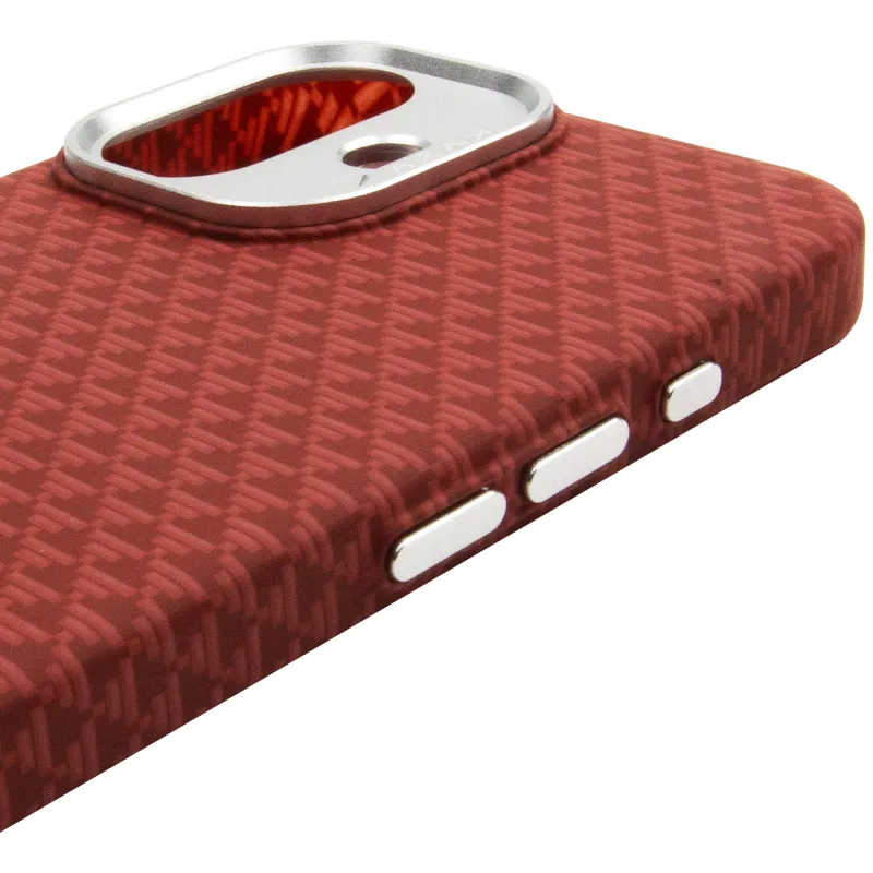 Чехол TPU+PC KVZV Triangular Pattern with Magnetic Fit для Apple iPhone 17 (6.3") – Red. Фото 6 из 7