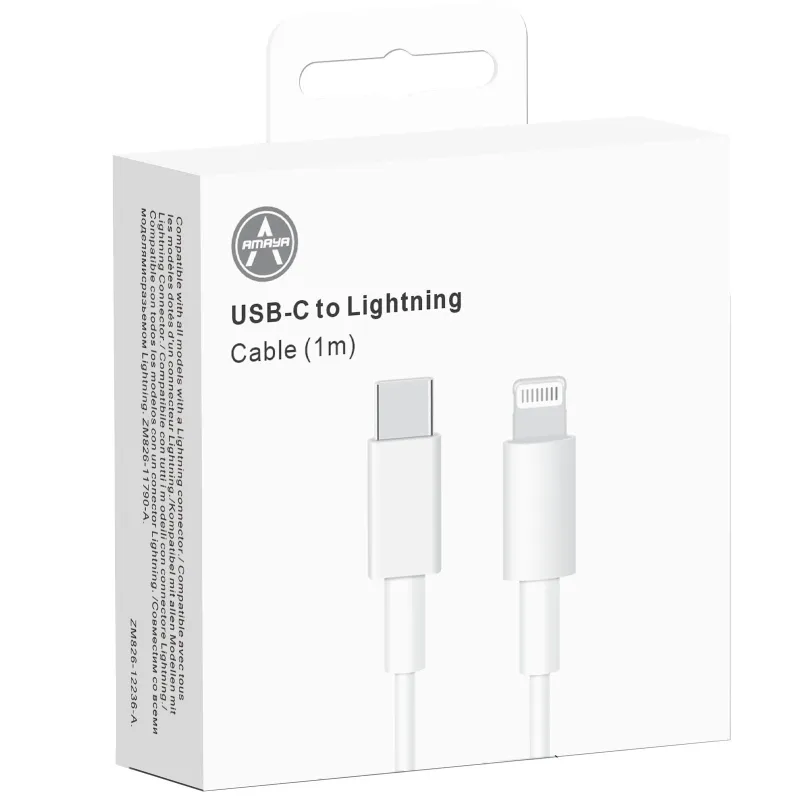 Дата кабель Amaya AD25CL Type-C to Lightning 20W (1m) – White. Фото 2 з 2