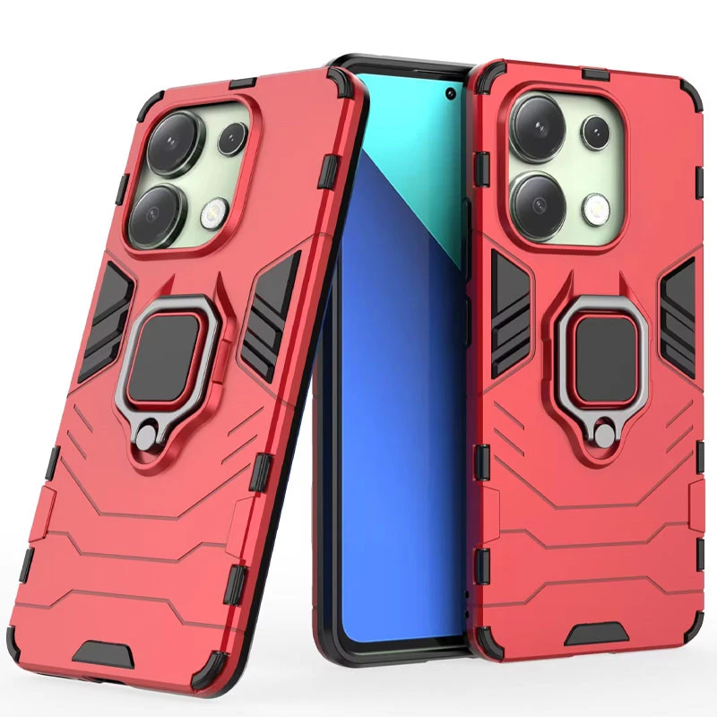 Протиударний чохол Transformer з кільцем на Xiaomi Redmi Note 13 4G – Червоний / Dante Red. Фото 4 з 6