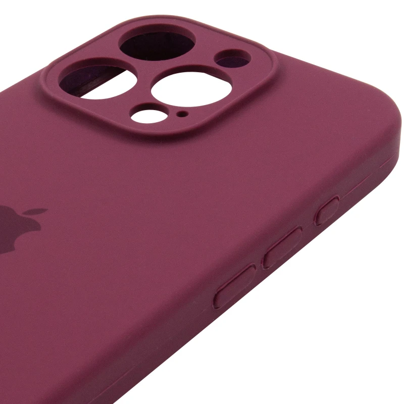 Чохол Silicone Case з захистом камери на Apple iPhone 15 Pro (6.1") – Бордовий / Plum. Фото 7 з 9