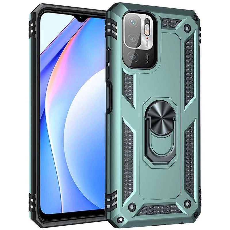

Протиударний чохол Serge Ring з кільцем на Xiaomi Redmi Note 10 5G (Зелений)