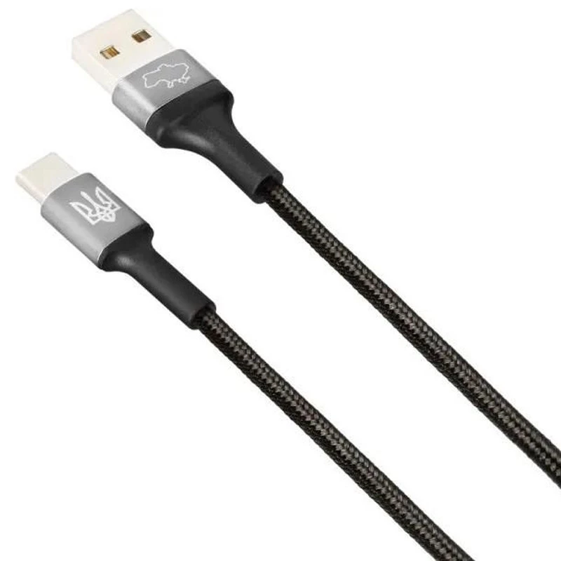 Дата кабель Gelius Strong Ukraine GP-UCN002C USB to Type-C 3A (1.2m) – Black. Фото 2 из 3