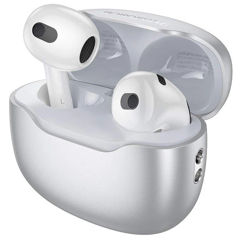 Бездротові TWS навушники BOROFONE BW40 – Frost moon silver. Фото 2 з 2