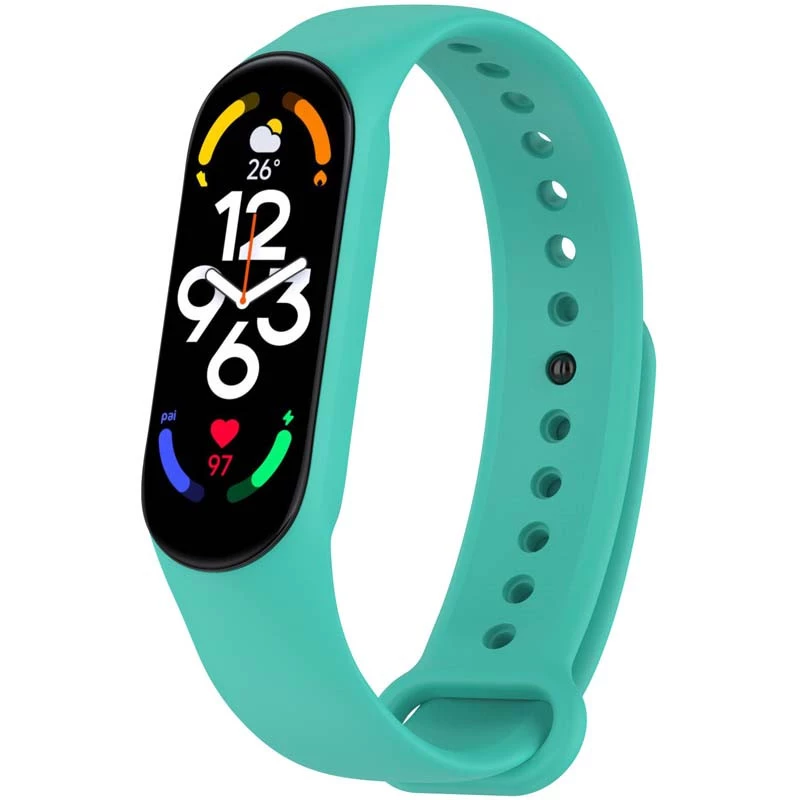 Силиконовый ремешок для Xiaomi Mi Band 7/6/5/4/3 – Бирюзовый / Turquoise. Фото 2 из 2